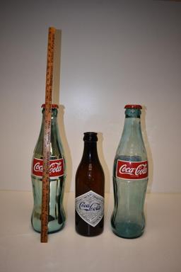 (3) OVERSIZED COCA-COLA BOTTLES, 23 INCHES TALL