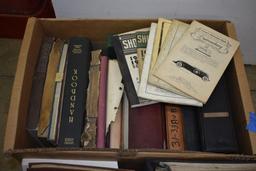 BOX WITH MISC MANUALS; COCA-COLA COLLECTIBLES