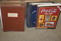 BOX WITH MISC MANUALS; COCA-COLA COLLECTIBLES
