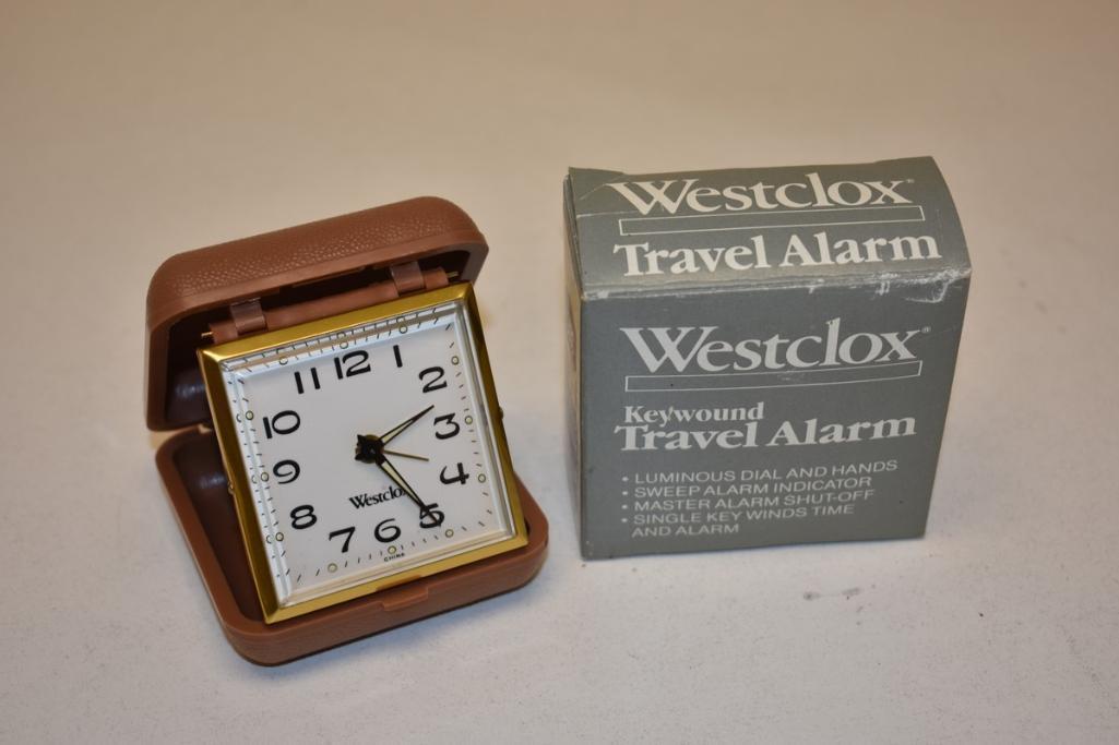 Vintage Westclox Keywound Travel Alarm In box w/ Instructions