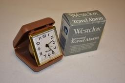 Vintage Westclox Keywound Travel Alarm In box w/ Instructions