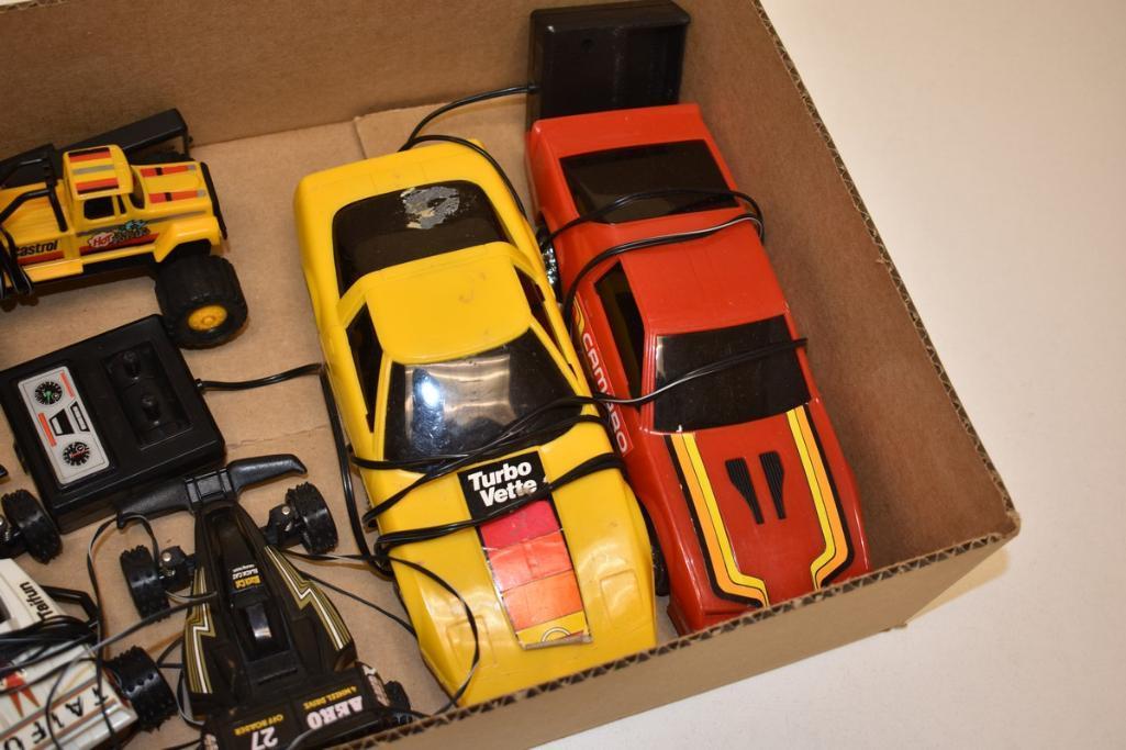 Lot of 5 Vintage RC Remote Control Cars, Camaro, Turbo Vette & More!