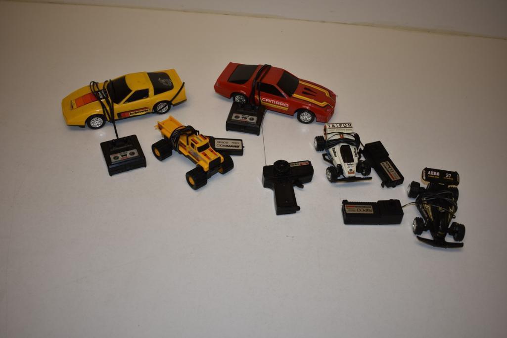 Lot of 5 Vintage RC Remote Control Cars, Camaro, Turbo Vette & More!