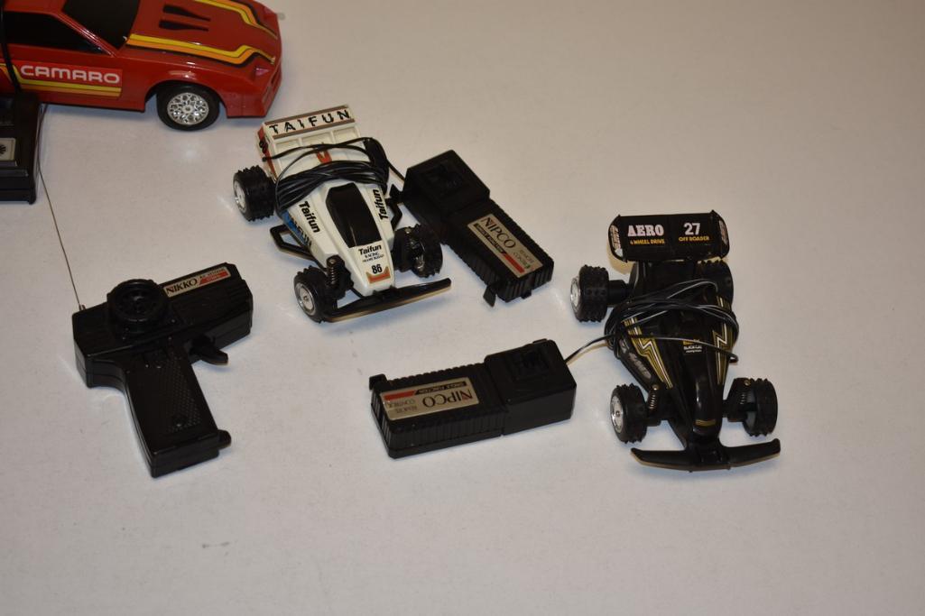 Lot of 5 Vintage RC Remote Control Cars, Camaro, Turbo Vette & More!