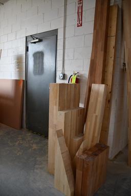 ASSORTED PIECES OF PLANK STOCK AND IAM BEAMS UP TO 8' LONG