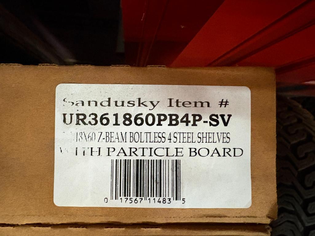 SANDUSKY UR361860PB4P-SV 18/60 Z-BEAM BOLTLESS 4 STEEL SHELVES W/PARTICLE BOARD