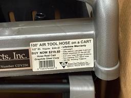 POWER PORT PRODUCTS 100' AIR TOOL HOSE ON CART, GRAPHITE STEEL CORE, NEW IN BOX