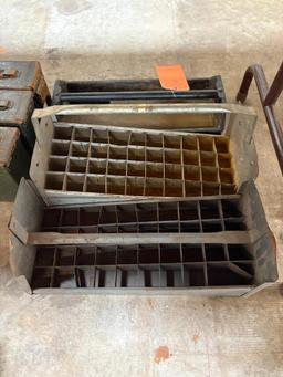 (3) PARTS CARRYING BOXES 2-METAL W/COMPARTMENTS