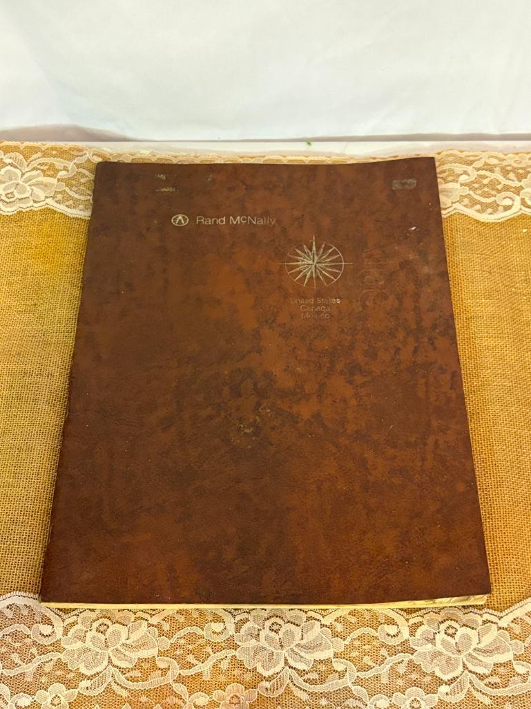 1961 JOHNSON'S NEW ILLUSTRATED FAMILY ATLAS OLD MAPS AND 1978 RAND MCNALLY ROAD ATLAS