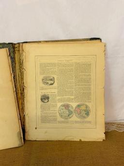 1961 JOHNSON'S NEW ILLUSTRATED FAMILY ATLAS OLD MAPS AND 1978 RAND MCNALLY ROAD ATLAS