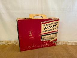 VINTAGE KALART "THE MOVIELAND TOUCH KALART EDITOR-VIEWER 8 MARK II", BOX 4 1/4"D X 11 1/2"H X 14 ...
