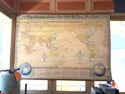 VINTAGE 1950S WORLD MAP PUBLISHED BY FRIENDSHIP PRESS, SPECIAL EDITION FOR