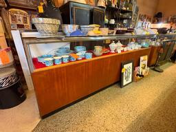 VINTAGE SHEAFFERS DISPLAY SHOWCASE W/(18) LOWER DRAWERS STORAGE, GLASS TOP, SIDES AND FRONT W/