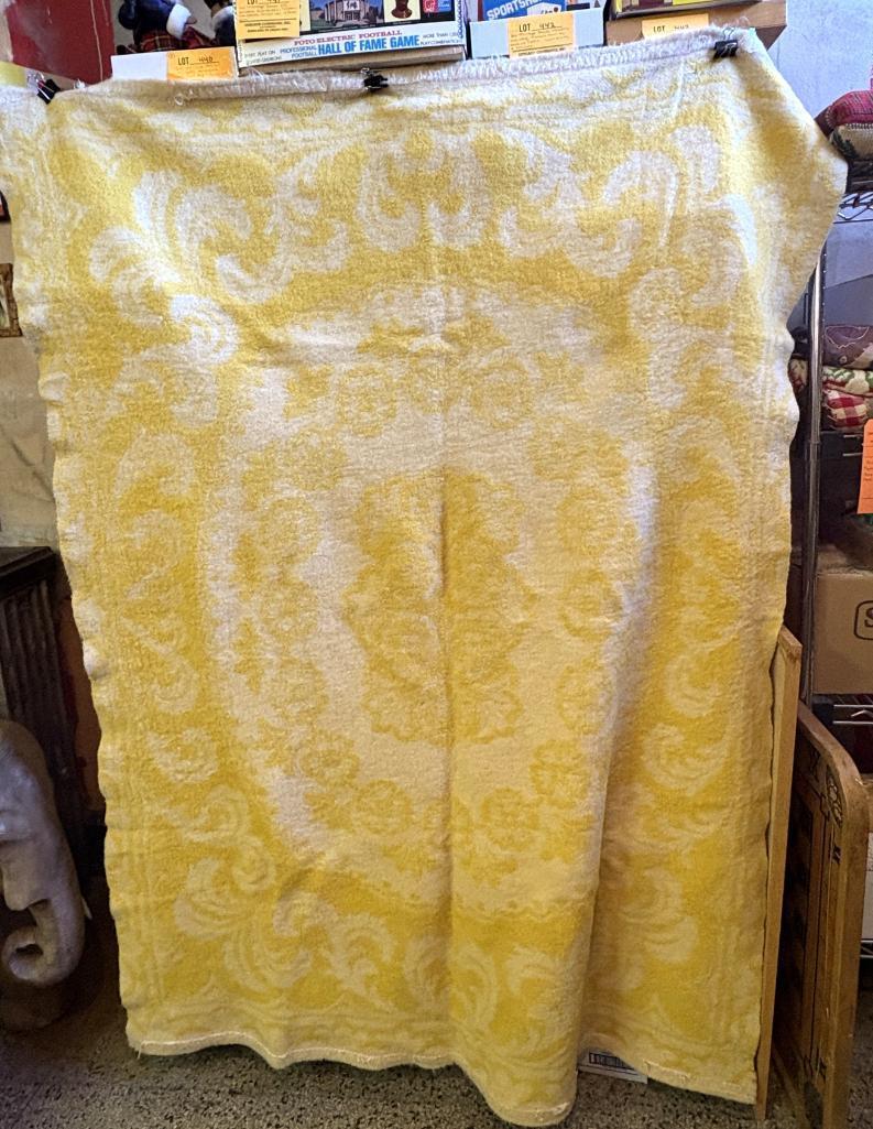 VINTAGE WOOL BLANKET, APPROX 132" X 116"