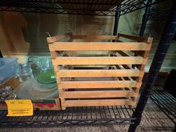WOODEN ANTIQUE EGG CRATE CARRIER NO COVER WITH HANDLE