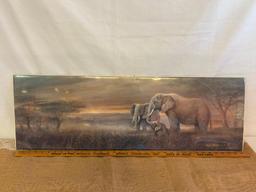 SWEET ELEPHANT SAFARI PRINT BY RUANE MANNING 12" X 36"