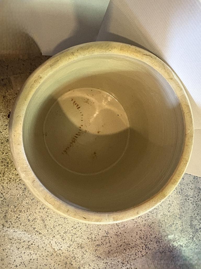 20 GALLON RED WING CROCK, WING IS APPROX 5" ACROSS, 20.5" TALL, LID IS MARKED "20' AND IS