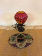 HOT AIR BALLOON LIGHT, COLORFUL WHEN LIT, 8 1/4" T WITH HOT AIR BALLOON