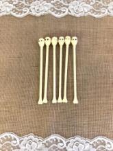VINTAGE SKELETON BAR STIR STICKS, SET OF (6) - GHOULISHLY DELIGHTFUL !