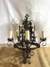 GOTHIC STYLE HANGING CHANDLIER APPROX 21" TALL WITHOUT CHAIN OR CEILING MOUNT