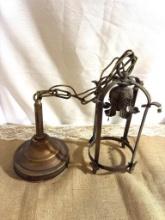 VINTAGE HANGING LAMP, APPROX 13" TALL WITH CHAIN AND CEILING MOUNT