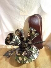 BOX WITH TIFFANY LOOKING GLASS FAN LIGHT