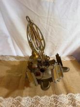 VINTAGE ART DECO HANGING LAMP, APPROX 20" TALL WITHOUT CHAIN AND CEILING CONNECTOR, POSSIBLY 1930S