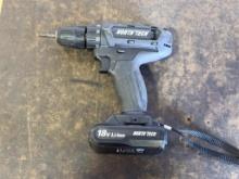 NORTH TECH CORDLESS DRILL, WITH 18 VOLT LI-ION BATTERY, NO CHARGER