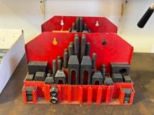 LOT WITH MACHINE CLAMPING KIT; STEP BLOCKS, STUDS, BLOCK, CLAMPS