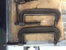 (1) JH WILLIAMS C-CLAMP AND (1) ARMSTRONG C-CLAMP, BOTH 2"D X 8" OPENING