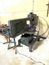 (2011) ELLIS HORIZONTAL BAND SAW, MODEL: 1600, S/N: 16111310, 1" BLADE, STOCK CLAMP, STOCK STANDS,