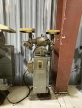 DELTA DOUBLE END PEDESTAL GRINDER, MODEL: JM 23-415M, 1/2 HP, 3450 R.P.M., 220V, 3-PH