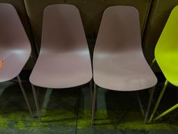 (2) DUSTY ROSE CONTEMPORARY MODERN CHAIRS, STYLE-SCANDINAVIAN, 34.5"H X 18"W X 20.5"D,