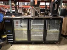 ARTIC AIR 73" BACK BAR COOLER, MODEL: ABB72GZ, S/N: H22062592, SELF CONTAINED, 3-GLASS DOOR FRONT,