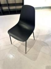 (2) BLACK CONTEMPORARY MODERN CHAIRS, STYLE-SCANDINAVIAN, 34.5"H X 18"W X 20.5"D,