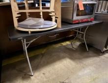 LIFETIME BLACK FOLDING TABLE, 30"D X 6'L
