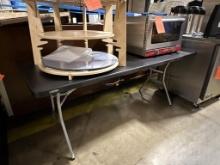 LIFETIME BLACK FOLDING TABLE, 30"D X 6'L