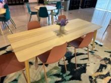 IKEA TABLE, NATURAL WOOD, RECTANGULAR TOP, 30-3/4" X 78-3/4" DIAMETER X 29-1/2"H,