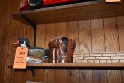 BUDWEISER WOOD DUCK & (2) MISC. WOOD PIECES