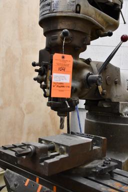 Bridgeport Vertical Mill, Model J Head, s/n 37366, 42" x 9" T-Slot Table, 1 HP, 3 Phase Head,