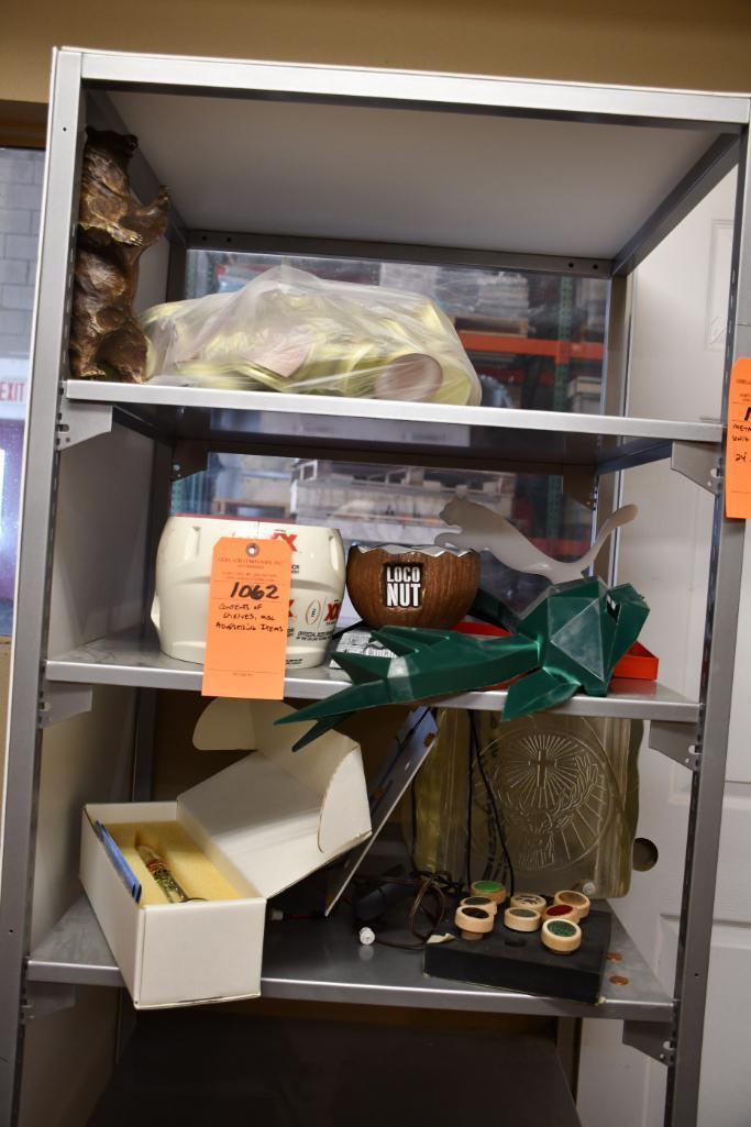 CONTENTS OF SHELVES: MISC. ADVERTISING ITEMS