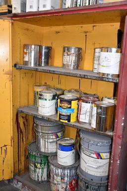 HAZMAT CABINET, PAINTED MAROON W/CONTENTS, 65"H X 43"W X 18"D