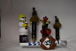 (5) TAP MARKERS: WINTER ALE, JACKS PUMPKIN, SM MICHILOB LAGER, BUDWEISER,