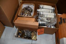 BOX W/UNASSEMBLED MICHELOB/MICHELOB LIGHT BEER TAP HANDLE PARTS (STEMS, MEDALLIONS, HUPS)
