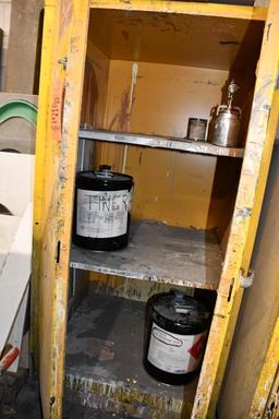 SE-CUR-ALL FLAMMABLE SAFETY THREE TIER STORAGE CABINET WITH CONTENTS, 34"L x 34"D x 65"H