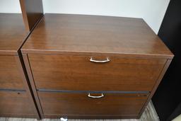 5 PART "U" SHAPED DESK, 6 DRAWERS, 8' X 8', UPPER CABINET W/4 DOORS, XTRA FILE CABINET W/2 DRAWERS