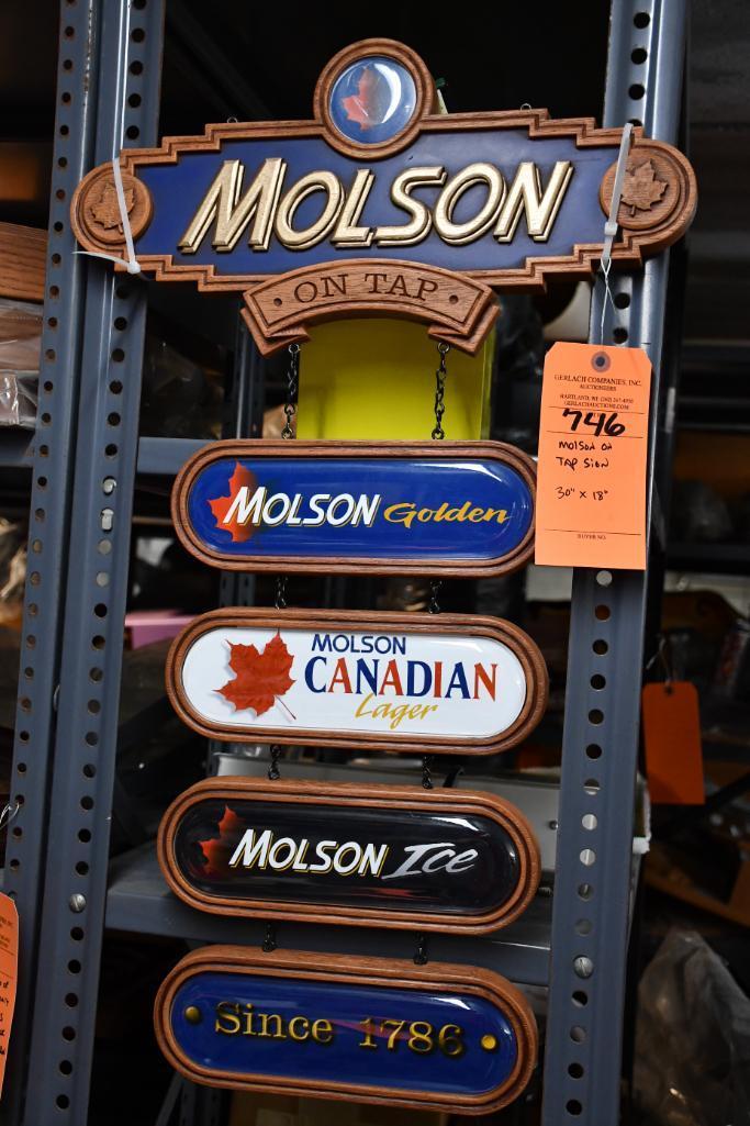 MOLSON ON TAP SIGN, 30" X 18"