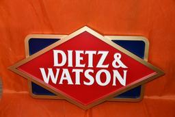 DIETZ & WATSON SIGN, 42" X 24", PICTURE IS A REPRESENTATIVE