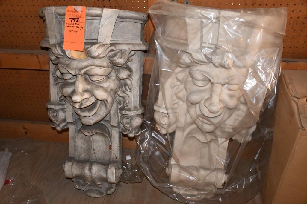 LAUGHING FACE WALL CORBELS (2), 35" X 16"
