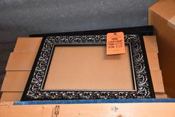 (6) BLACK & SILVER PLASTIC FRAMES: 5-FRAMES 21" X 25" PICTURE 16" X 20, 1-FRAME 16" X 19" PICTURE